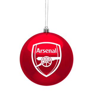 Arsenal 12CM Single Crest Metallic Bauble Ornament (Front)