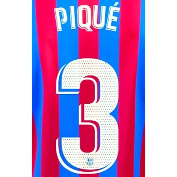 Barcelona 2021/22 Home Pique #3 Jersey Name Set