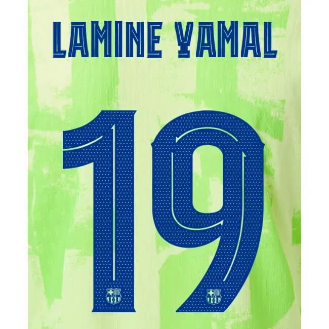 Barcelona 2024/25 Third LAMINE YAMAL #19 Official Name Set (CL Version) (Back)