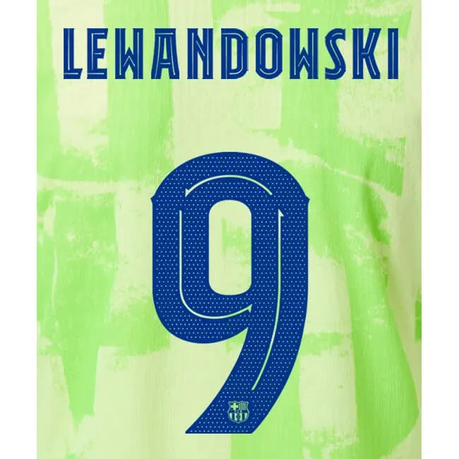 Barcelona 2024/25 Third Lewandowski #9 Official Name Set (CL Version) (Back)