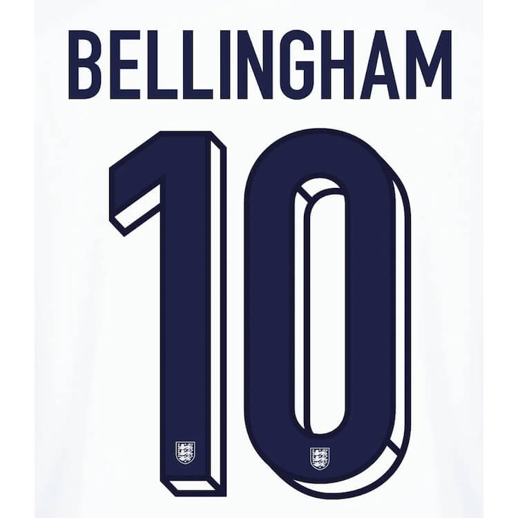 England 2024/25 Home Bellingham #10 Youth Jersey Name Set (Back)