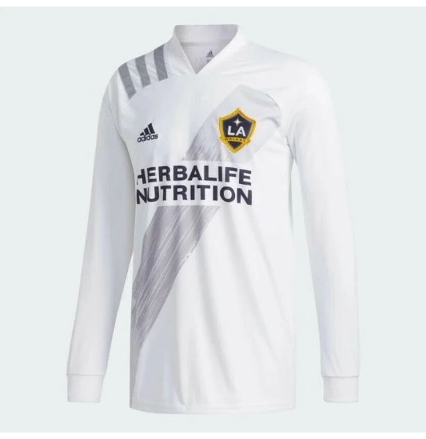 Adidas 2021 LA Galaxy Home Long-Sleeve Jersey - White-Grey