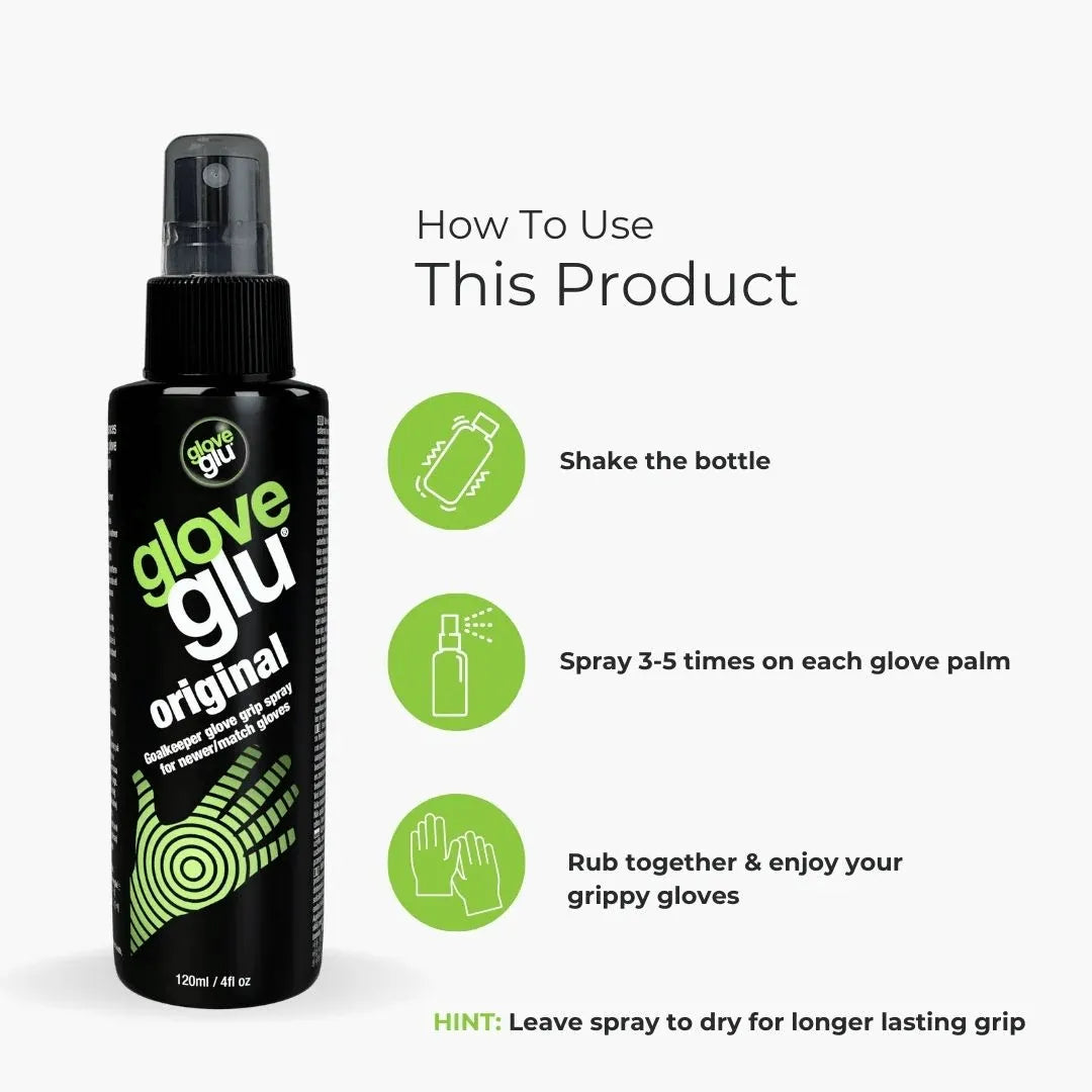 Glove Glu Original Goalkeeper Glove Grip Spray (Instructions)