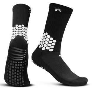 MEDICAPTAIN Grip Socks With Cushioned Ankle Protection Black (Pair)