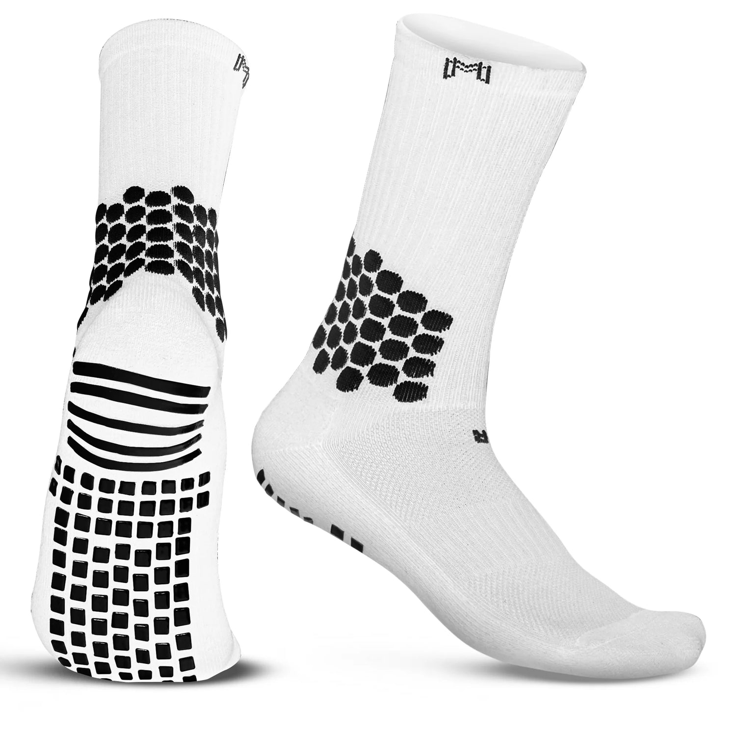 MEDICAPTAIN Grip Socks With Cushioned Ankle Protection White (Pair)