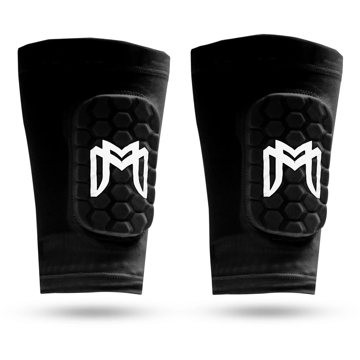 MEDICAPTAIN Mini Shin Pad Sleeves With Built In Shin Guards Black (Pair)