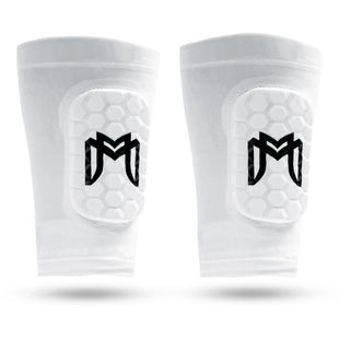 MEDICAPTAIN Mini Shin Pad Sleeves With Built In Shin Guards White (Pair)