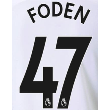 Manchester City 2021/22 Away Foden #47 Jersey Name Set-Black