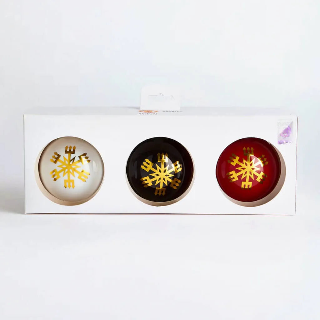 Manchester United 3-Pack Crest Bauble Ornament Set (Box)