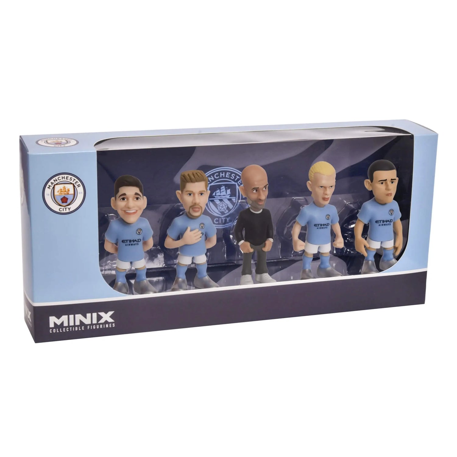 Minix Manchester City 7 cm 5-Pack - Foden, Haaland, Guardiola, De Bruyne, Julian Alvarez (Box)