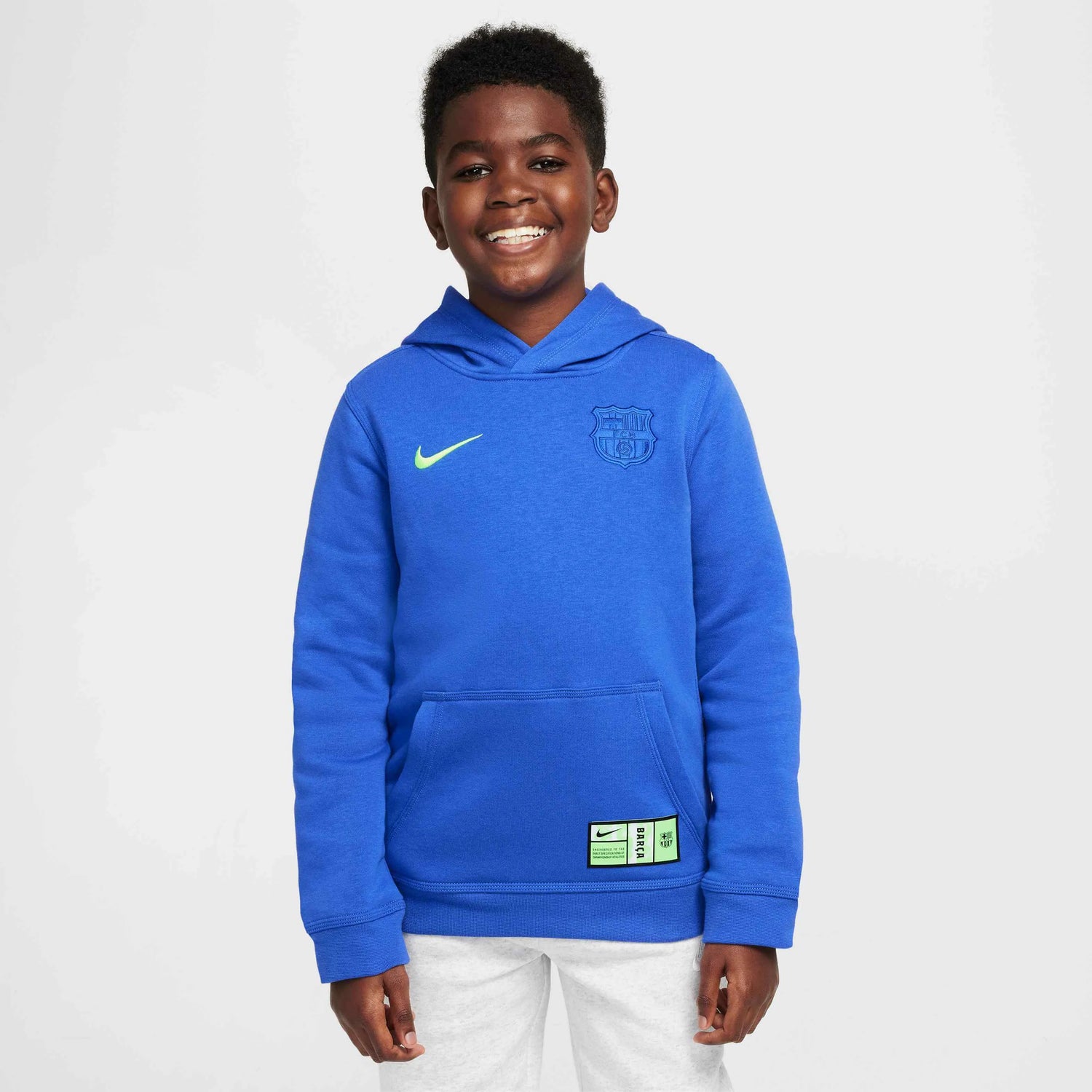 Nike 2024-25 Barcelona Youth Third Pullover Hoodie (Model - Front)