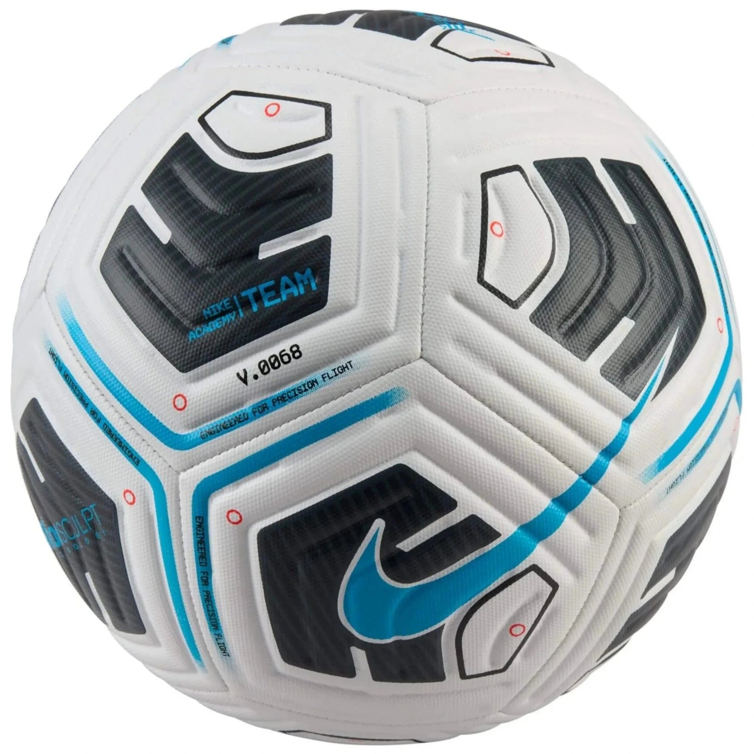 Nike Academy Team Ball White-Black-Light Blue Fury (Front)