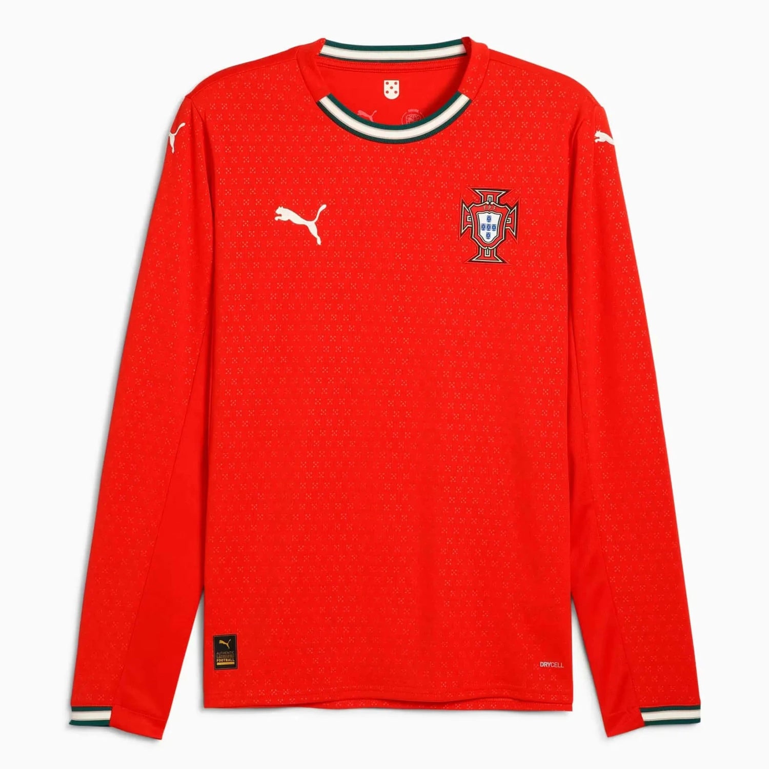 Puma 2025-26 Portugal Men's Stadium Home Long-Sleeve Jersey (Front)