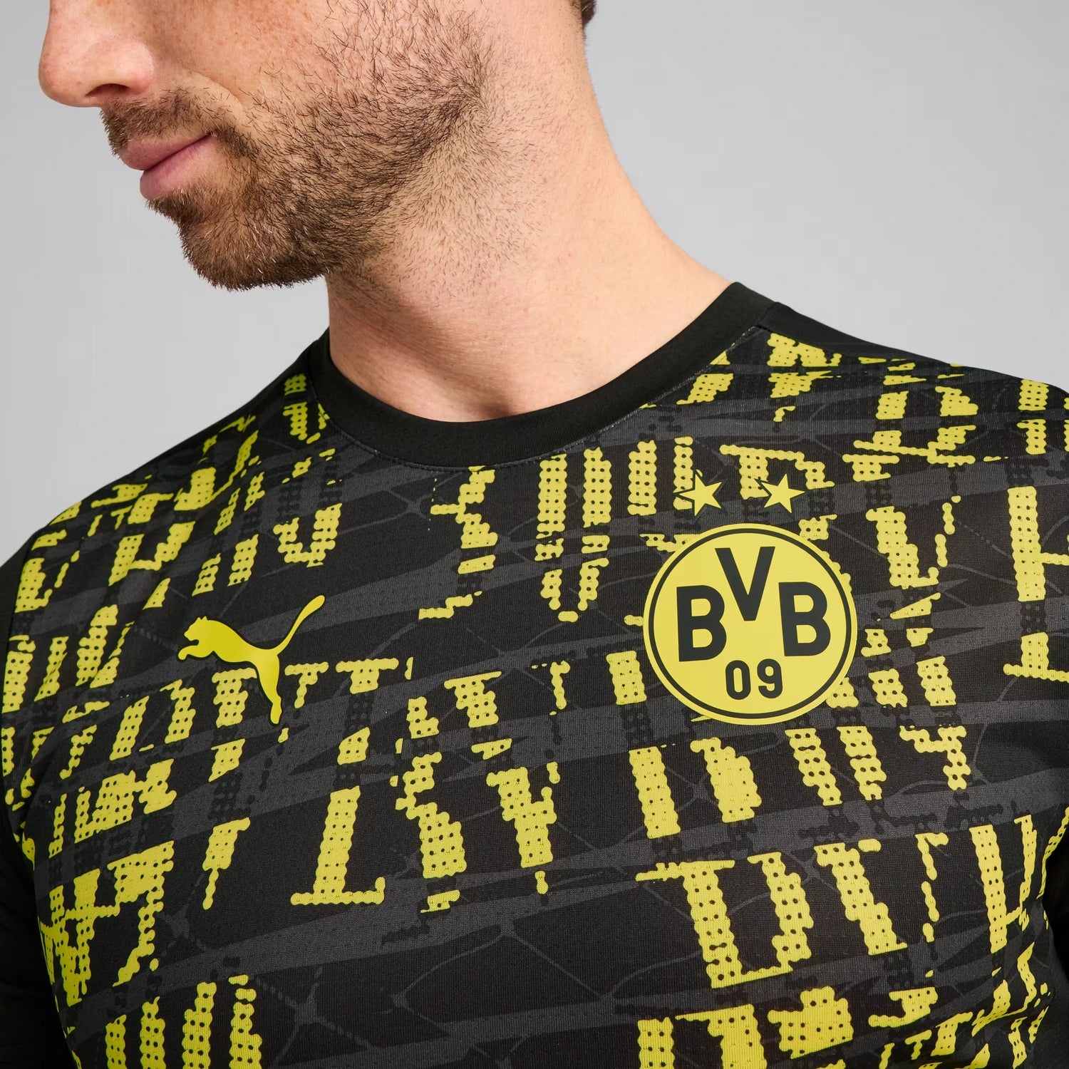 Puma 2025 Borussia Dortmund Mens Prematch SS Jersey (Detail 1)