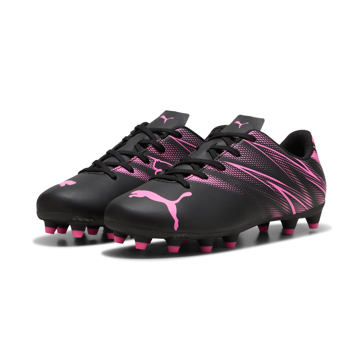 Puma Kids Attacanto FG_AG Puma Black-Poison Pink (Pair - Lateral)