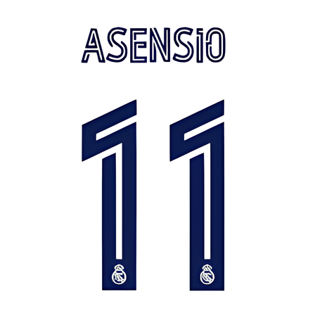 Real Madrid 2020/21 Away Asensio #11 Jersey Name Set