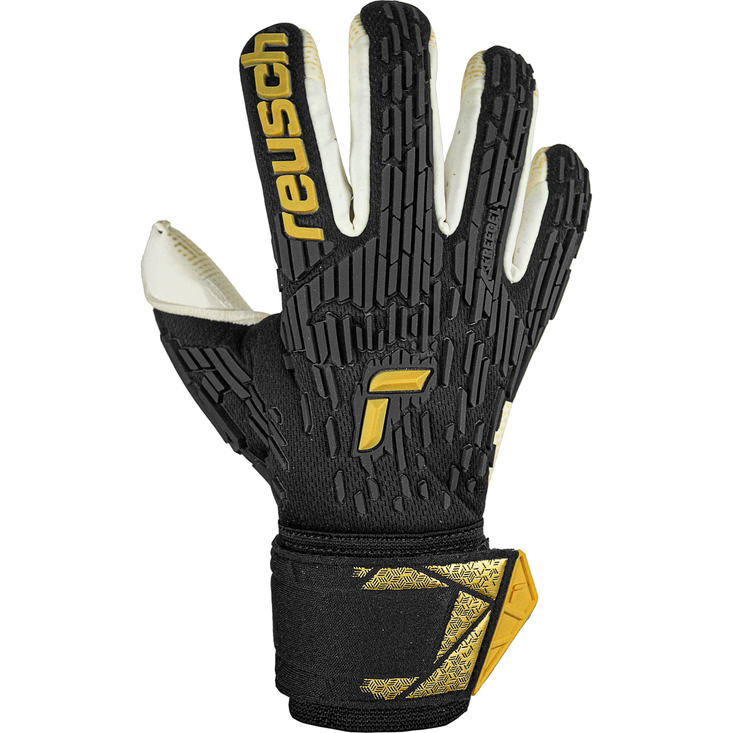 Reusch Atrrakt Freegel Gold X Glueprint FS Goalkeeper Gloves Black - Gold (Single - Outer)