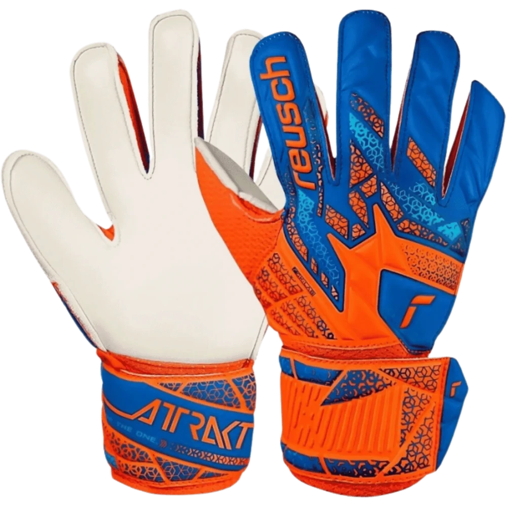 Reusch Attrakt Solid Goalkeeper Gloves Shocking Orange/Blue (Pair)