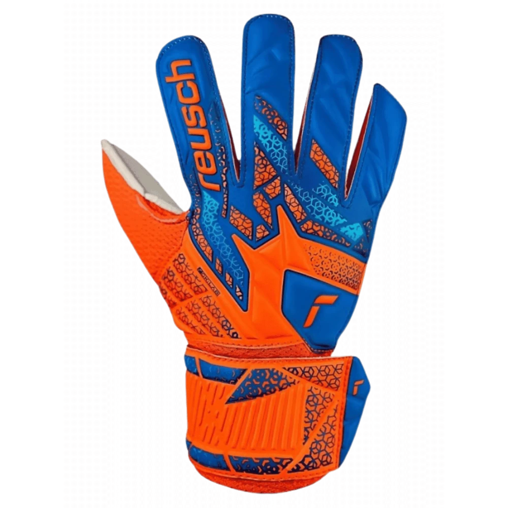 Reusch Attrakt Solid Goalkeeper Gloves Shocking Orange/Blue (Single - Outer)