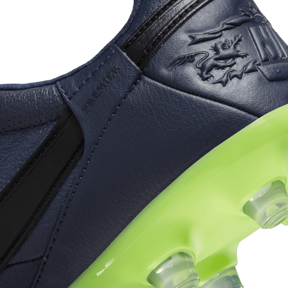 The Nike Premier III FG Blackened Blue Volt Black (Detail 3)