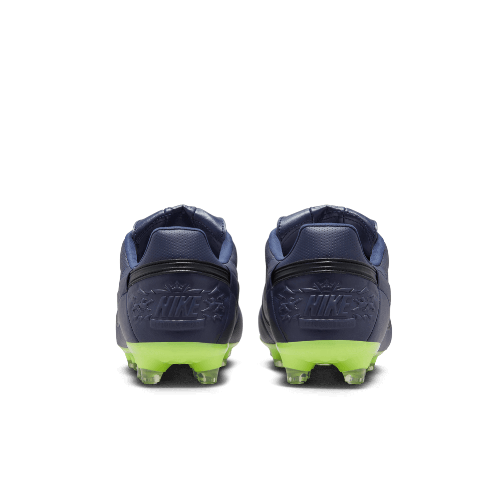 The Nike Premier III FG Blackened Blue Volt Black (Pair - Back)