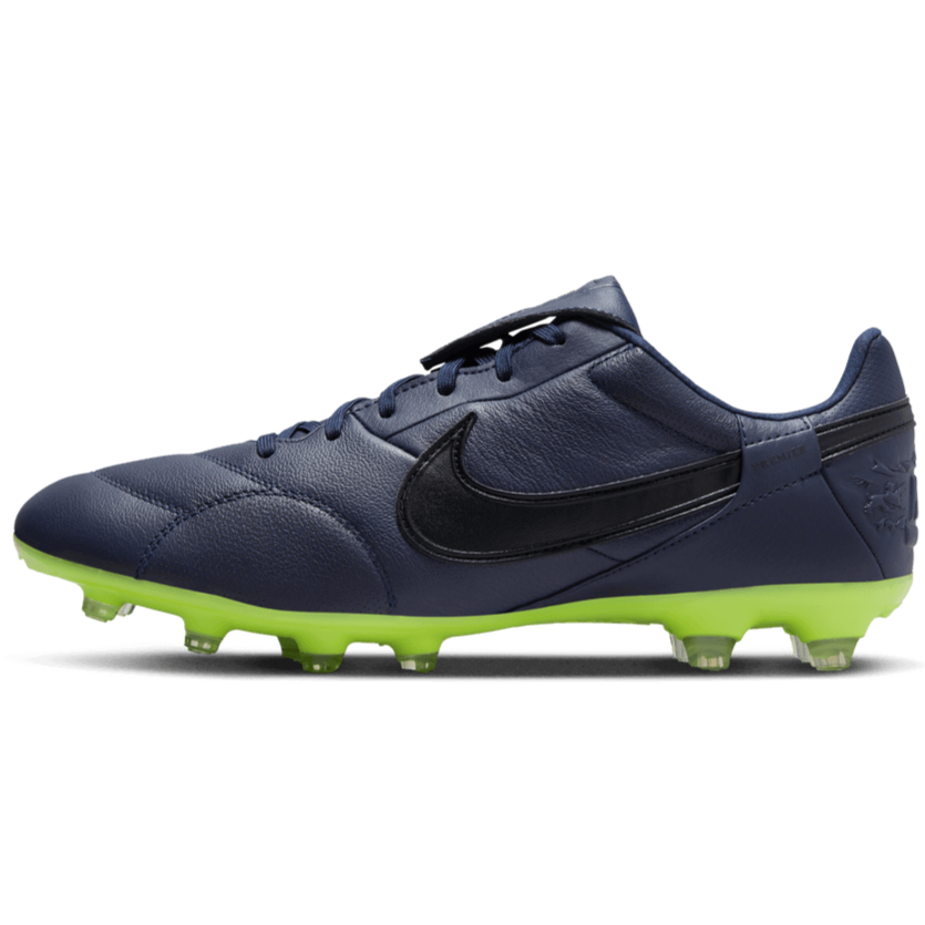 The Nike Premier III FG Blackened Blue Volt Black (Side 1)