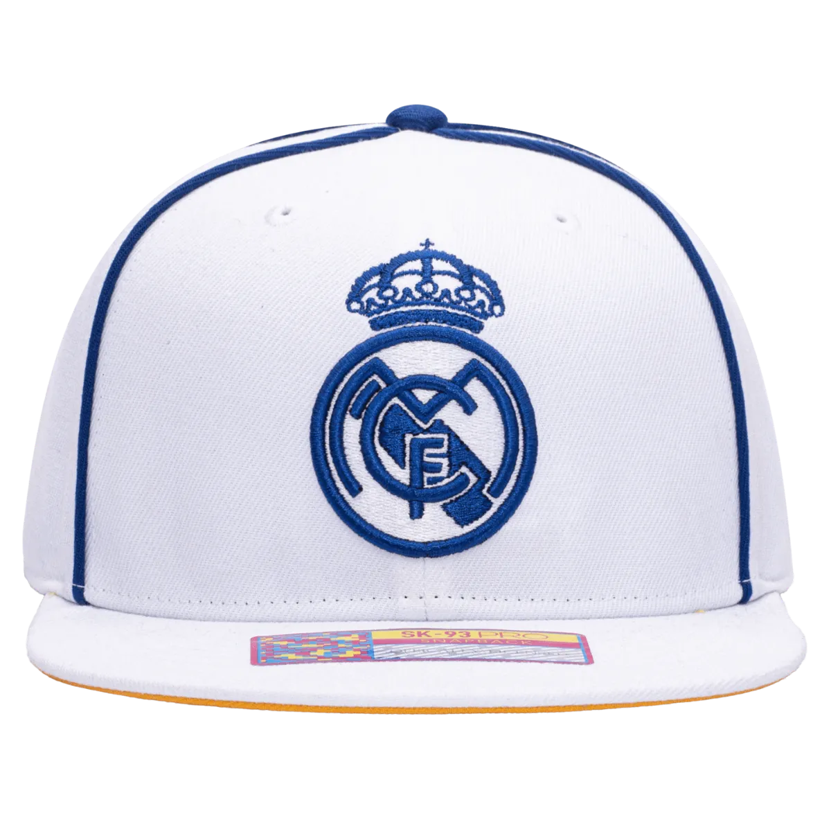 FI Collection Real Madrid Cali Day Snapback Hat - White-Blue (Front)