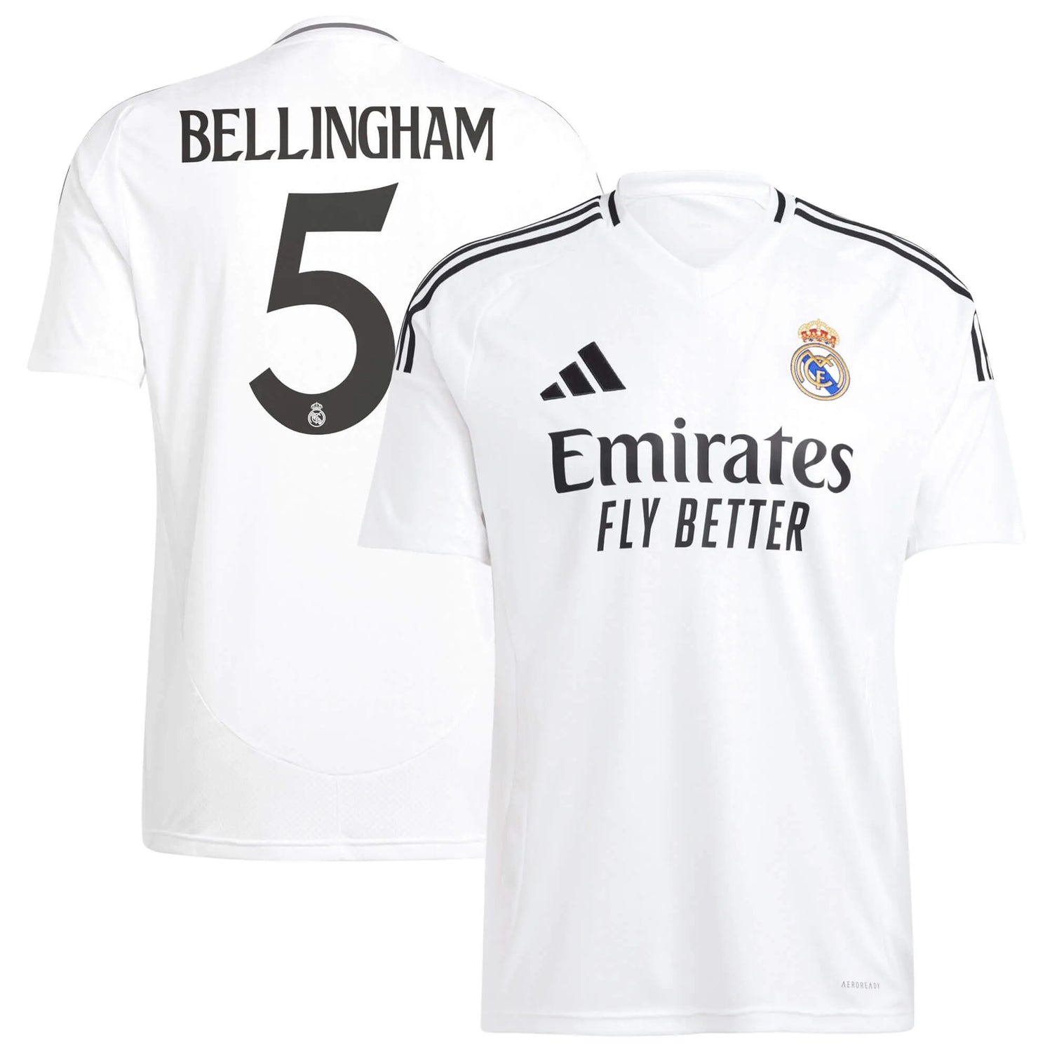 adidas 2024-25 Real Madrid Men's Stadium Home Jersey (Bellingham)