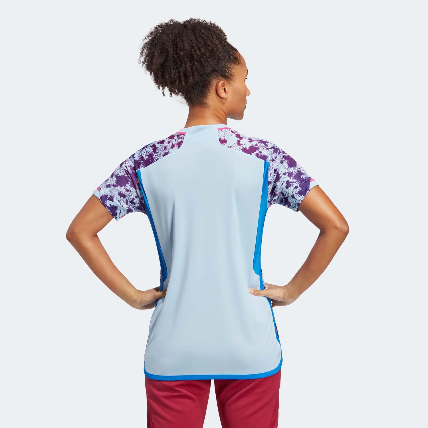 adidas 2023-24 Spain Womens Away Jersey - Glow Blue (Model - Back)