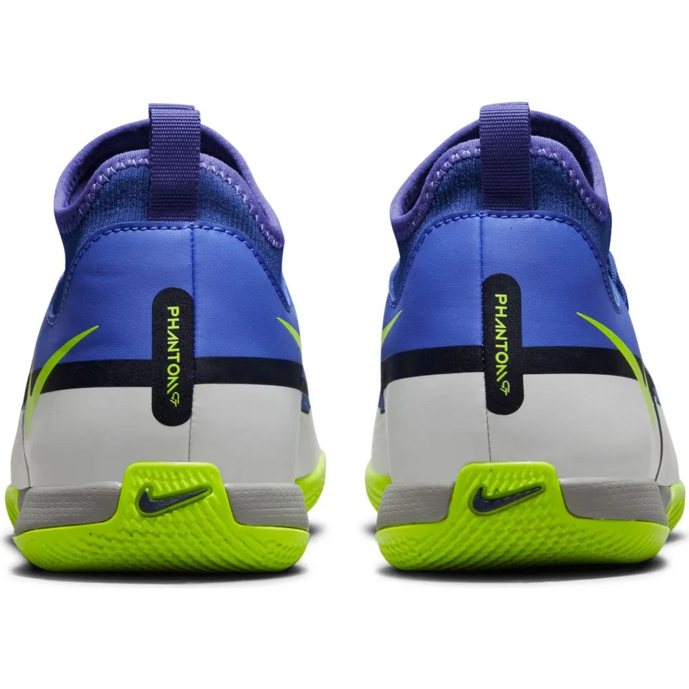 Nike JR Phantom GT2 Academy IC - Sapphire-Volt-Grey (Pair - Back)