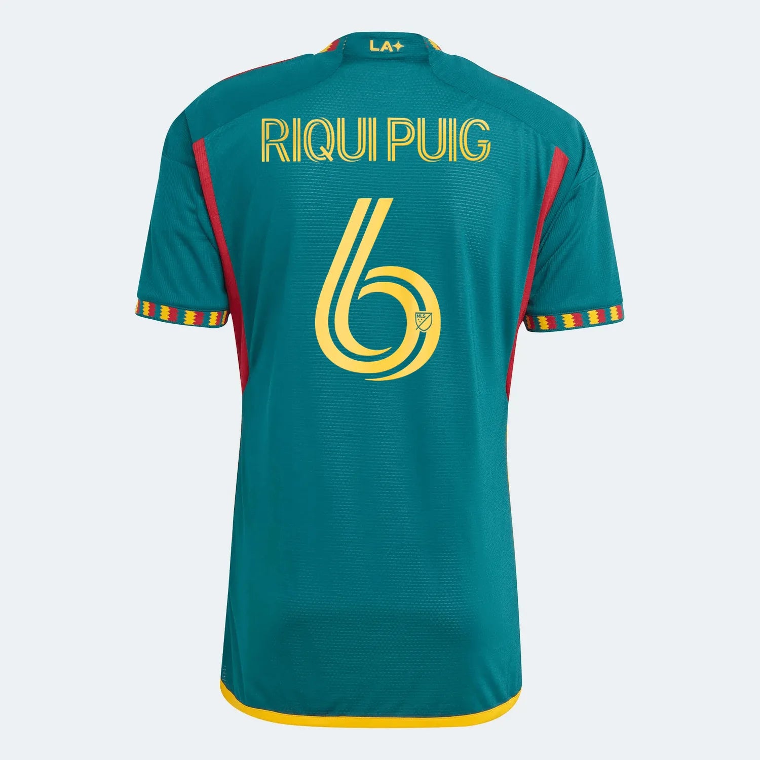 adidas 2023-24 LA Galaxy Authentic Away Jersey - Mystery Green-Team Gold (Riqui Puig)