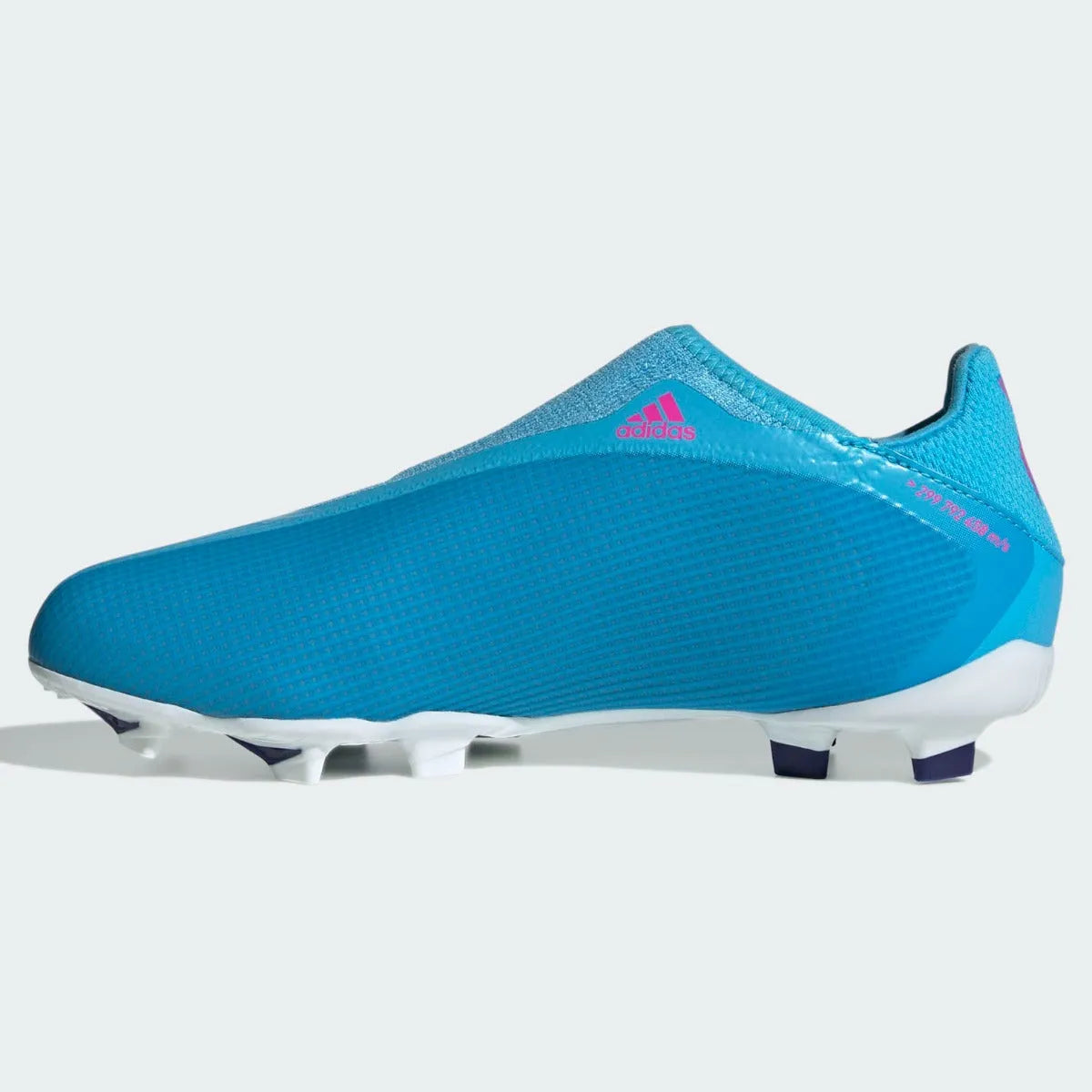 Adidas JR X Speedflow .3 Laceless FG - Sky Rush-Shock Pink (Side 2)