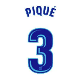 Barcelona 2017/18 Away Pique #3 Jersey Name Set