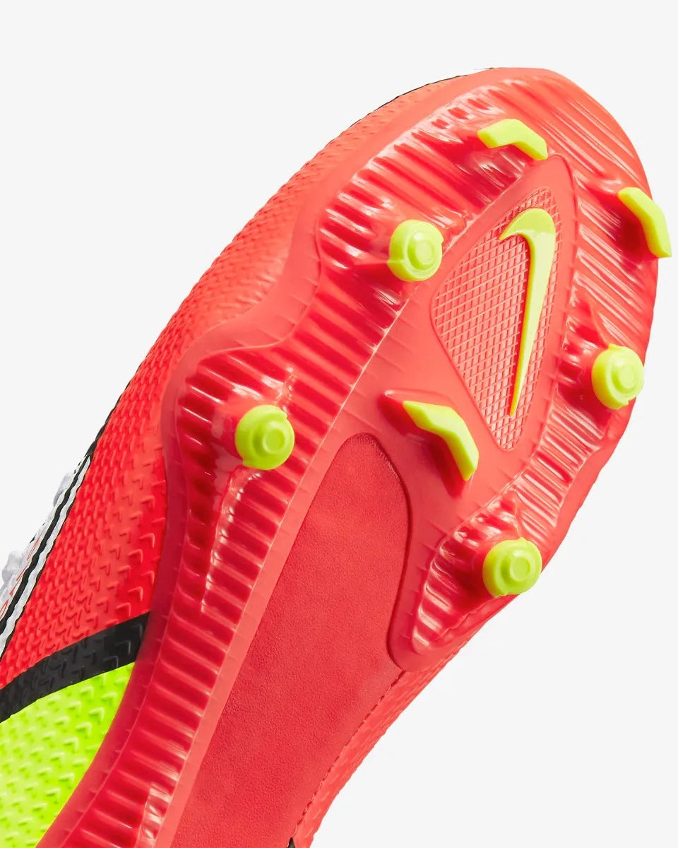 Nike JR Phantom GT2 Academy DF FG-MG - White-Volt-Crimson (Detail 1)