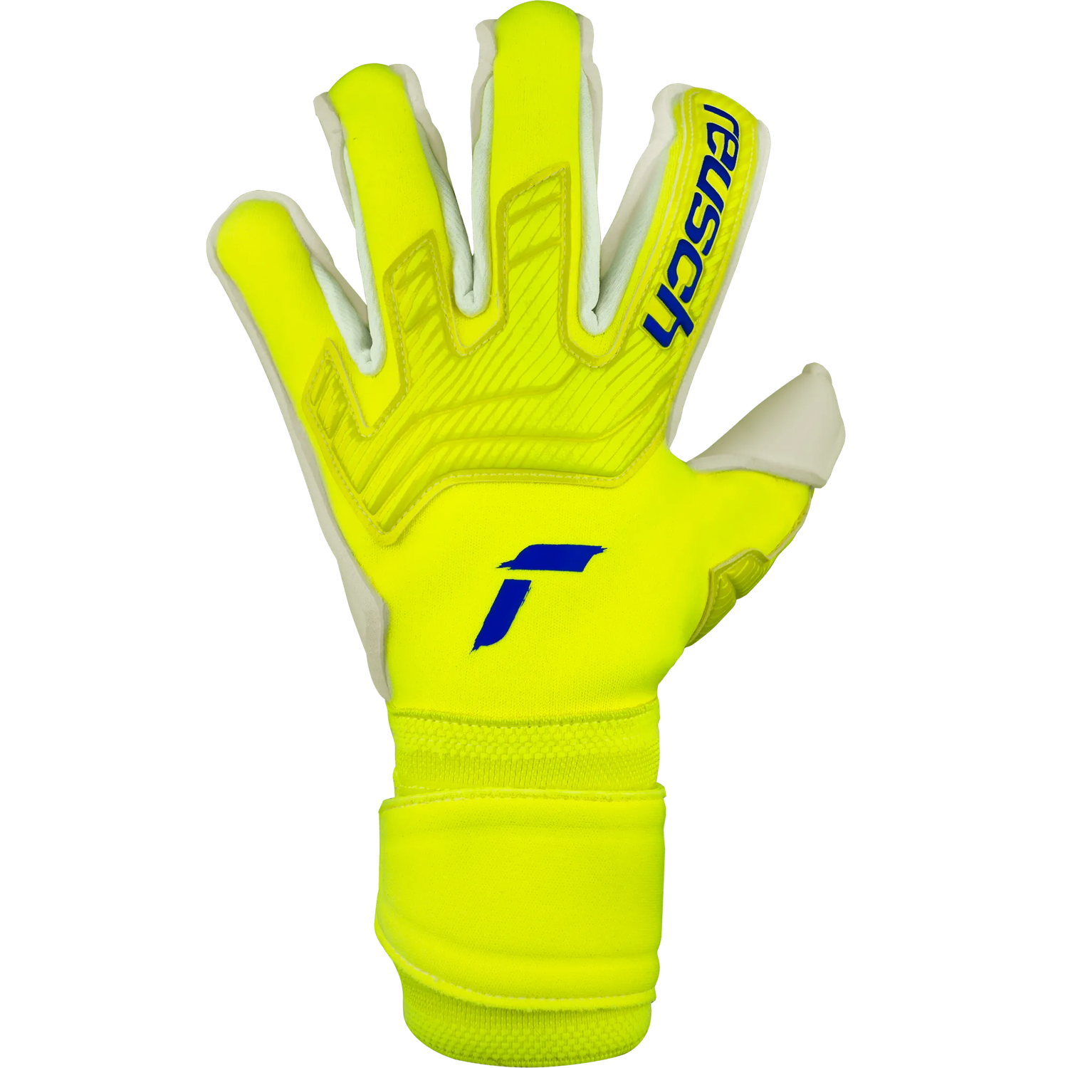 Reusch Attrakt Gold X Alpha Goalkeeper Gloves - Yellow-Blue-White (Single - Outer)