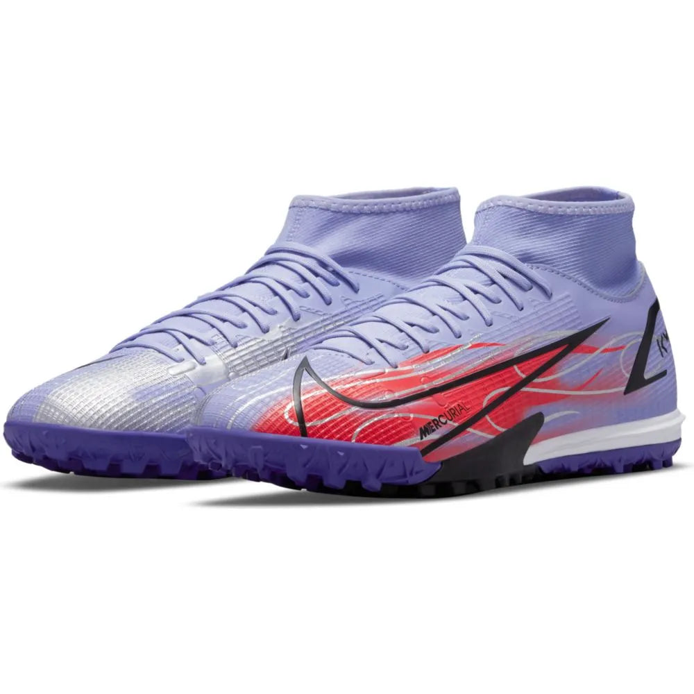 Nike Superfly 8 Academy KM TF - Light Thistle-Bright Crimson (Pair - Diagonal)