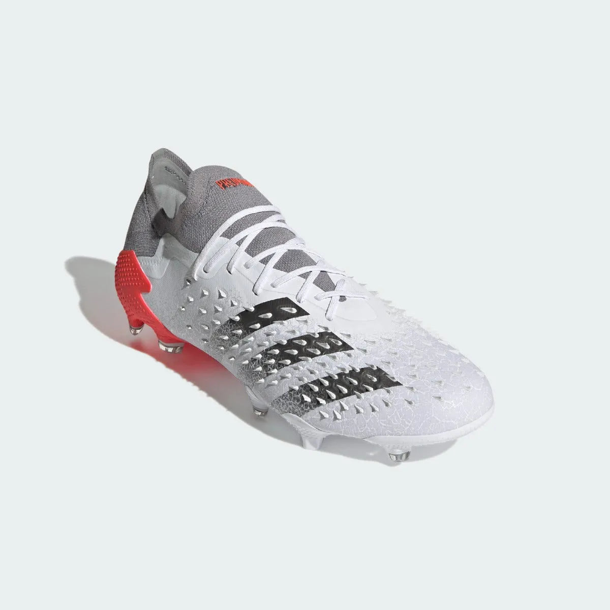 Adidas Predator Freak .1 FG - White-Grey-Solar Red (Diagonal 1)