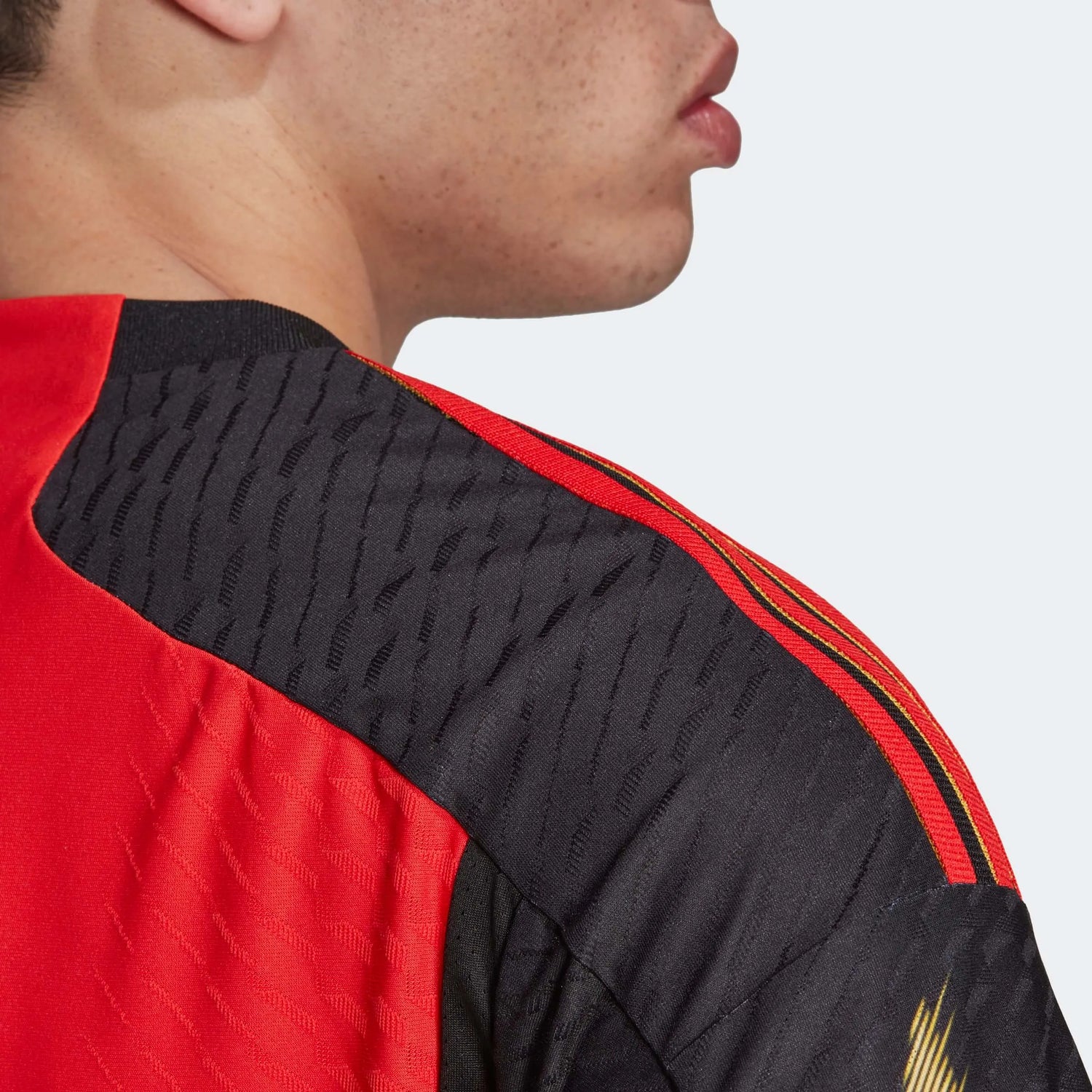 adidas 2022-23 Belgium Authentic Home Jersey - Red-Black (Detail 2)