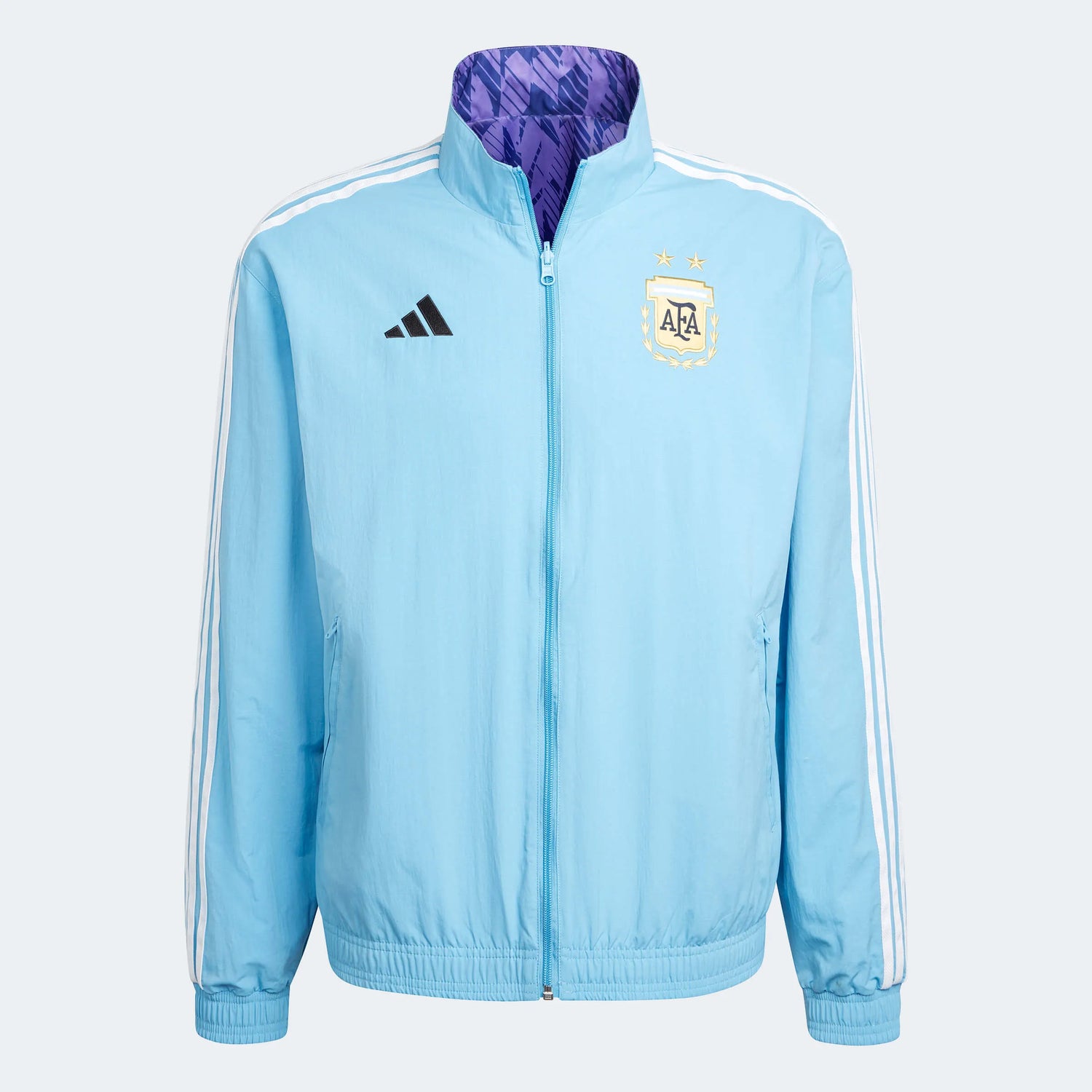 Adidas 2022-23 Argentina Anthem Jacket Sky Blue-White (Front)