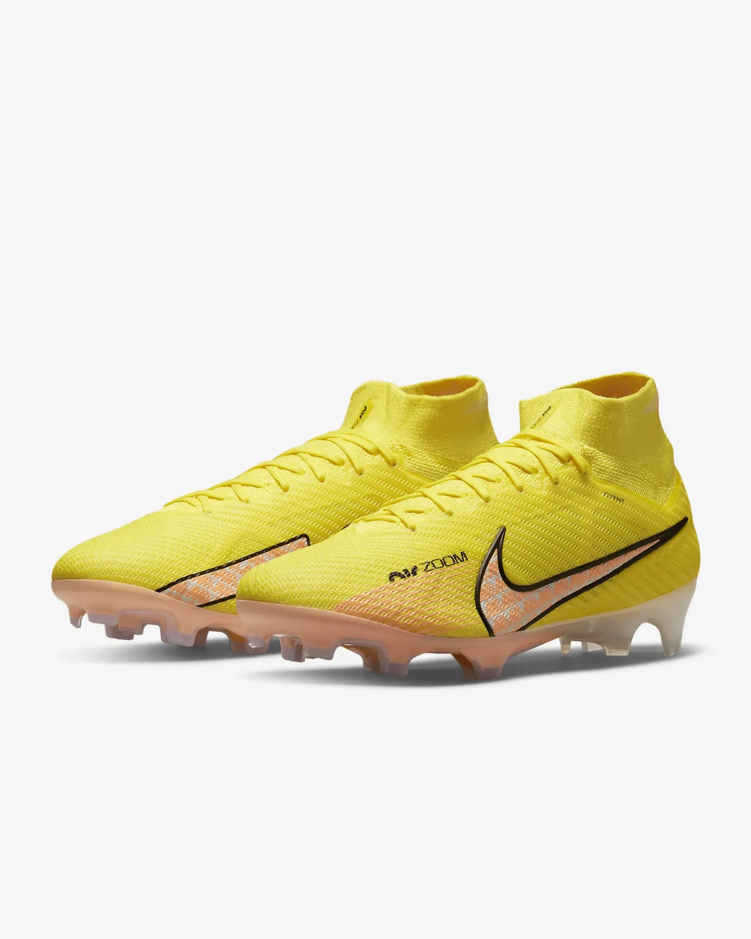 Nike Zoom Superfly 9 Elite FG - Yellow Strike-Sunset Glow (Pair - Diagonal)