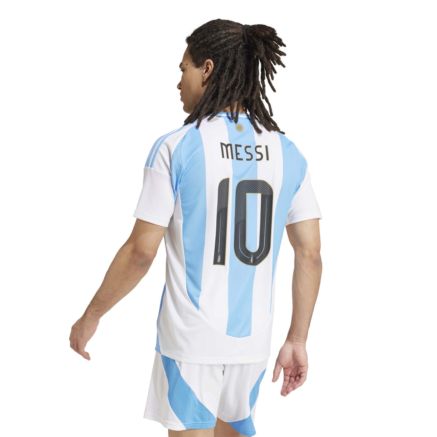 adidas 2024-25 Argentina Stadium Home Messi #10 Jersey (Model - Back)