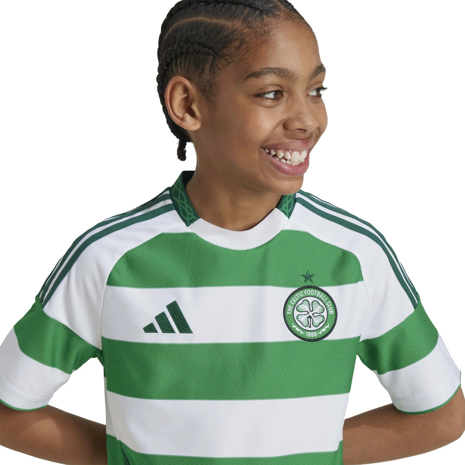 adidas 2024-25 Celtic Youth Stadium Home Jersey (Detail 1)