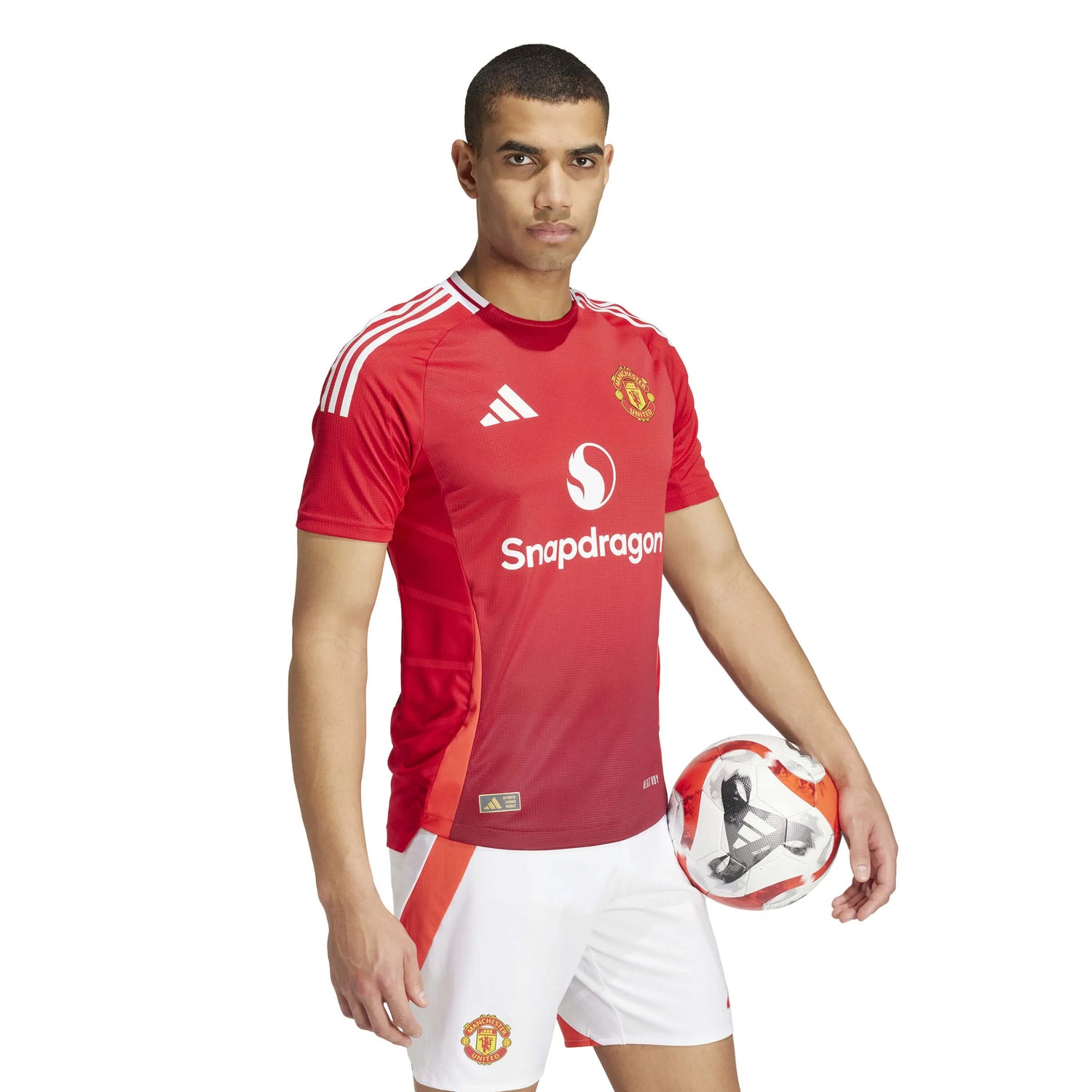 adidas 2024-25 Manchester United Men's Authentic Home Jersey (Model - Side)