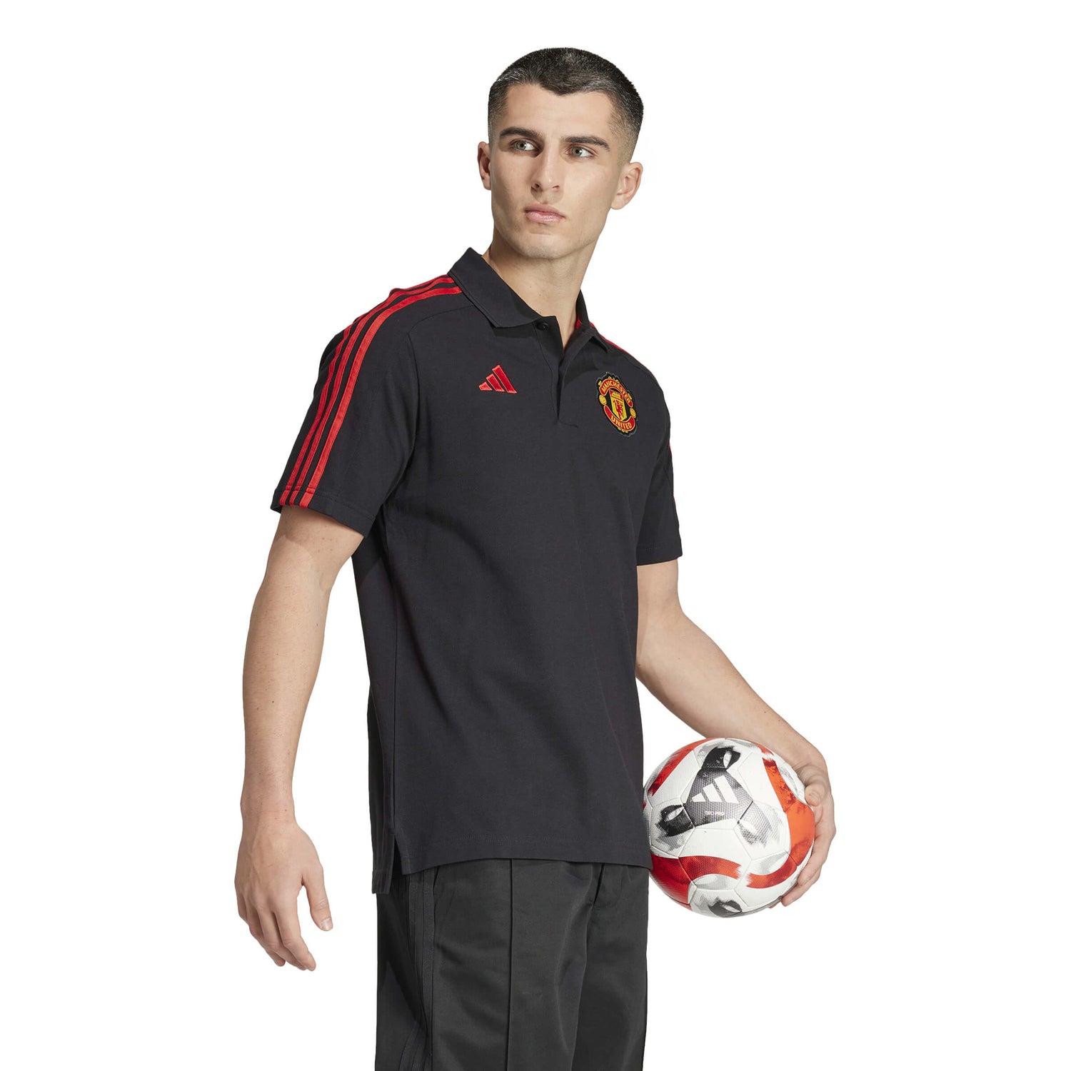 adidas 2024-25 Manchester United Men's DNA Polo (Model - Side)