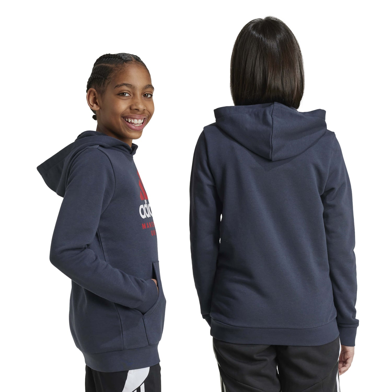 adidas 2024-25 Manchester United Youth Hoodie (Models - Back)