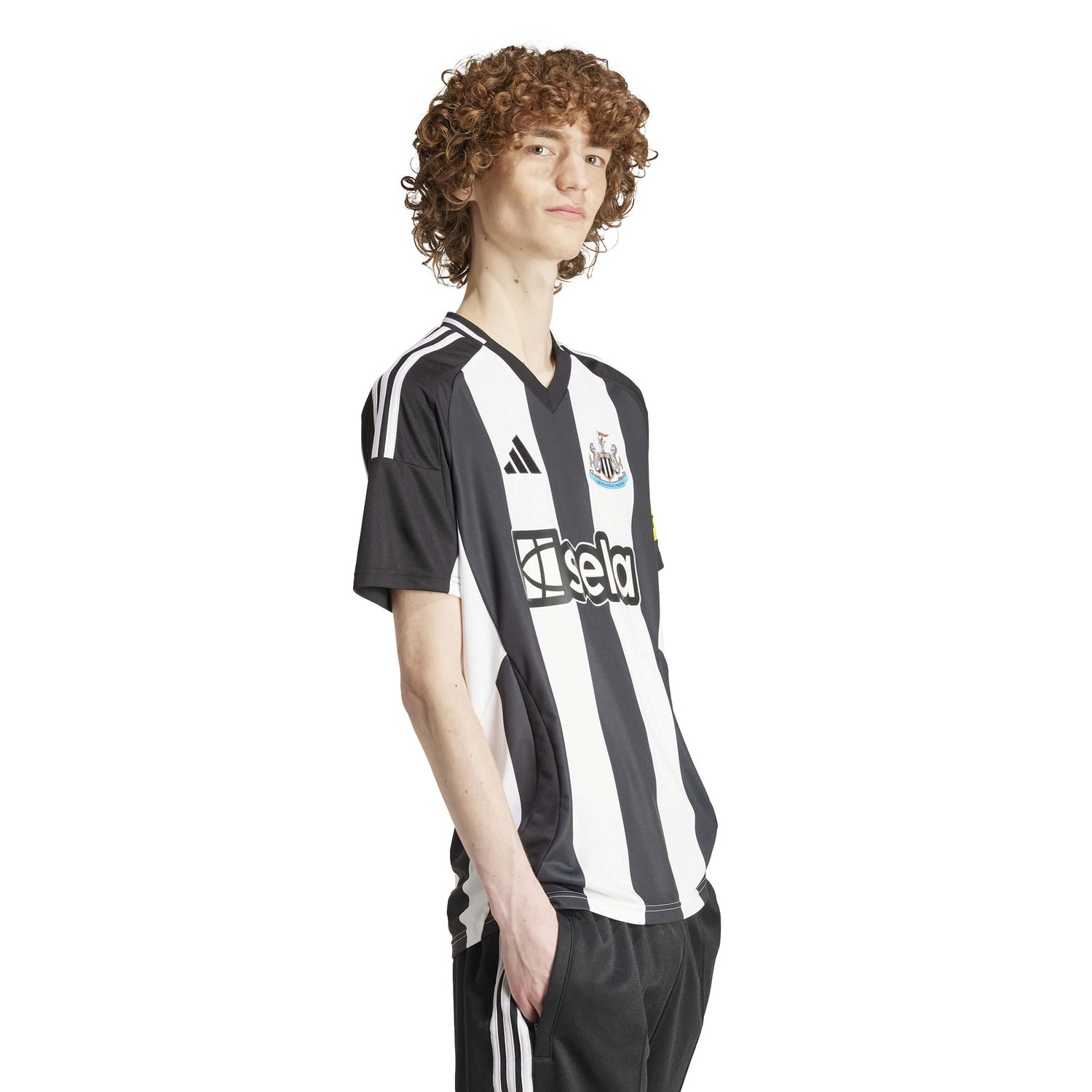 adidas 2024-25 Newcastle Men's Stadium Home Jersey (Model - Side)