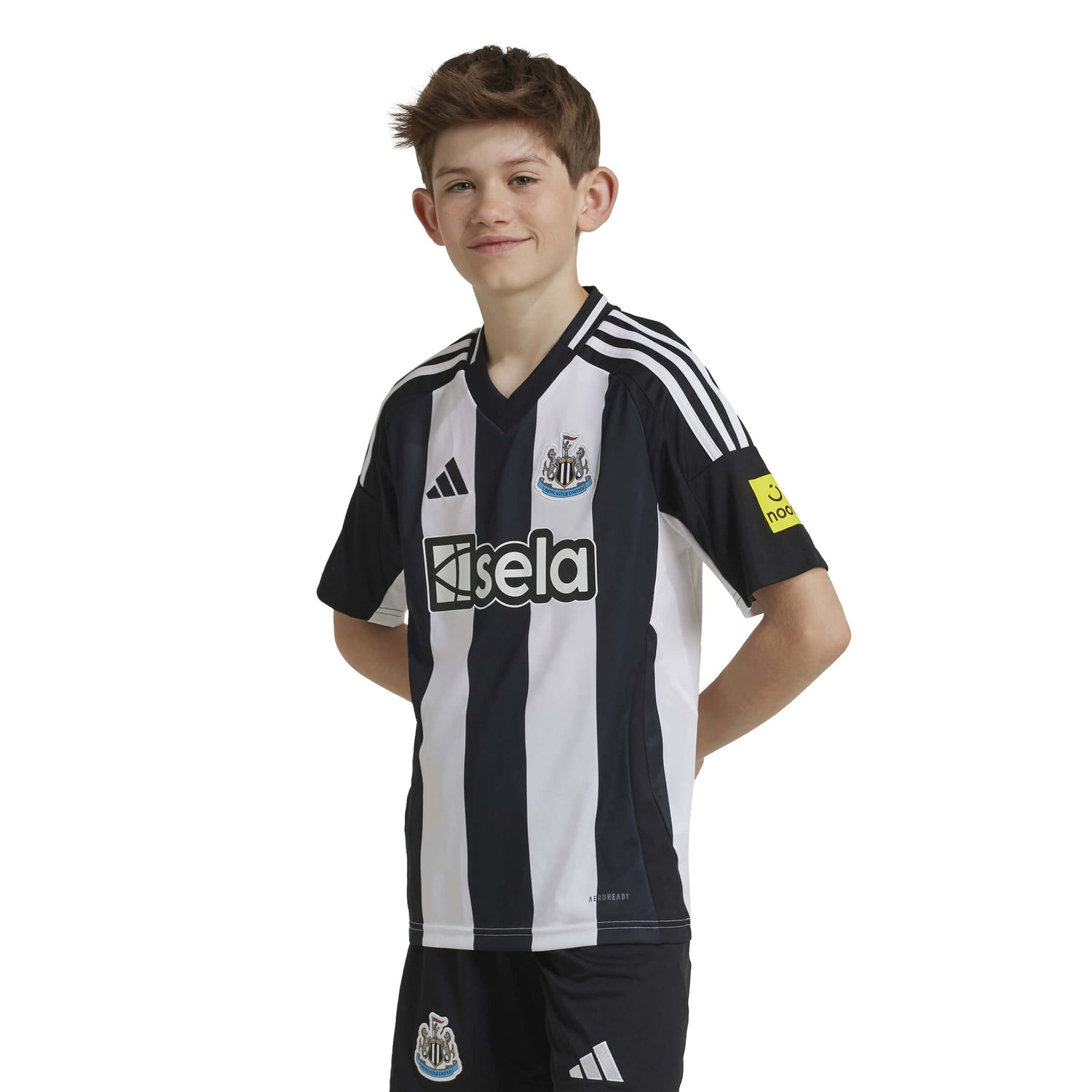 adidas 2024-25 Newcastle Youth Stadium Home Jersey (Model - Front)