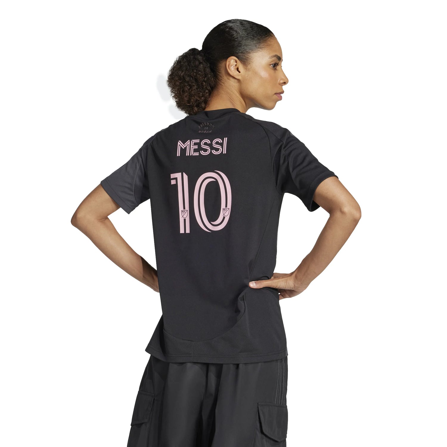 adidas 2025-26 Inter Miami Women's Messi #10 Stadium Away Jersey (Model - Back)