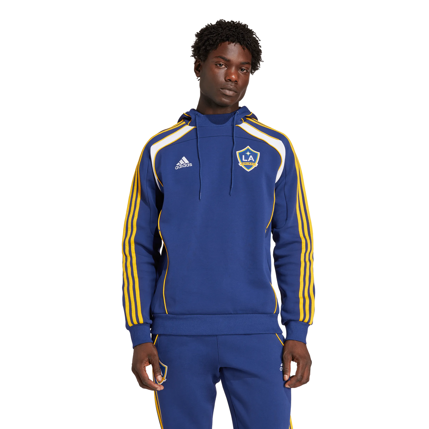 adidas 2025-26 LA Galaxy Men's Travel Hoodie (Model - Front)