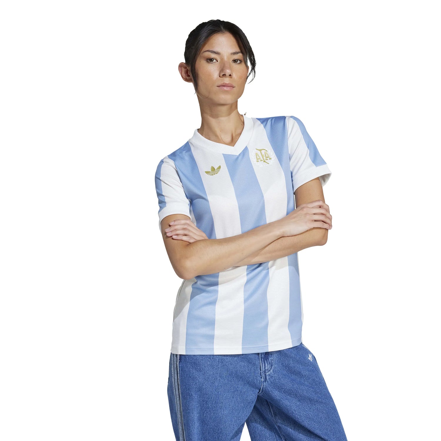 adidas 2025 Argentina Women's 50th Anniversary Stadium Jersey (Model - Side)